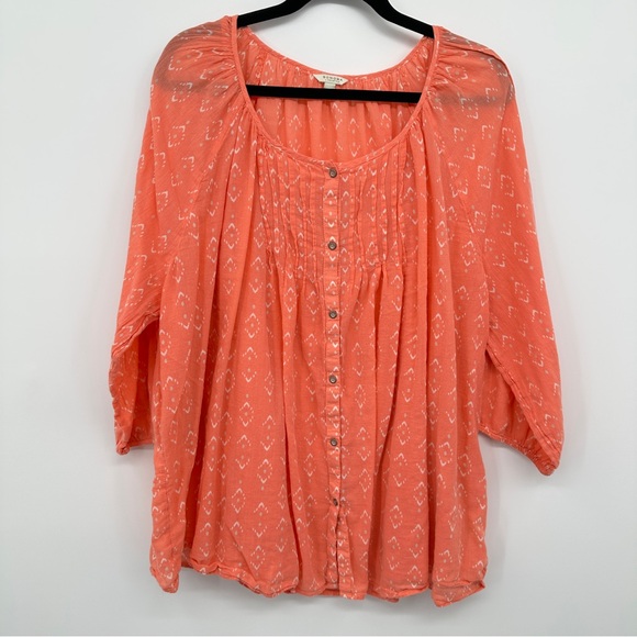 Westbound Navy Sonoma Coral Button Up Tops 3/4 Sleeves Plus Size 3X Set of 2 - Picture 6 of 16